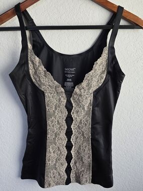 Victoria's Secret Black Camisole with Beige Lace Inset